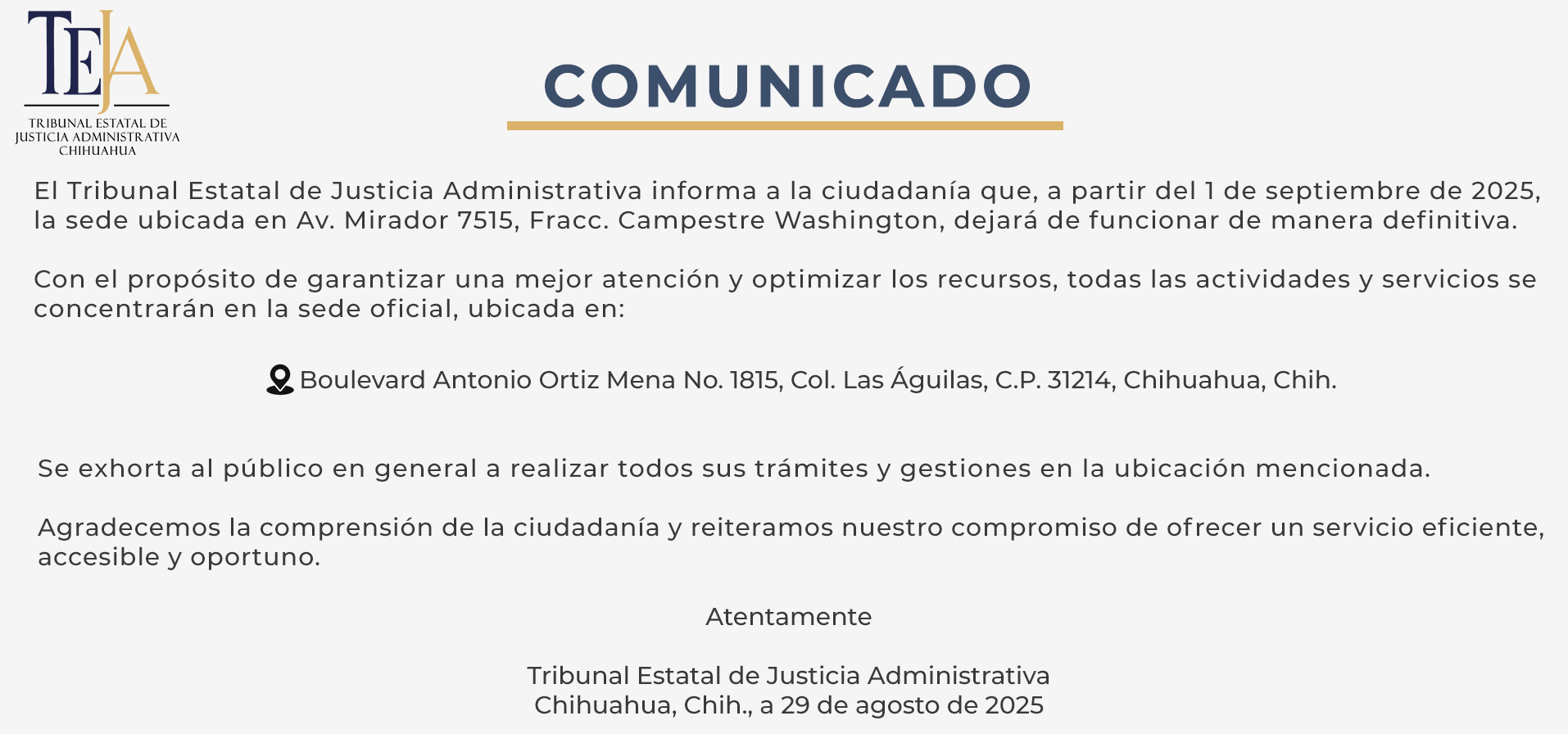 Cambio de Sede