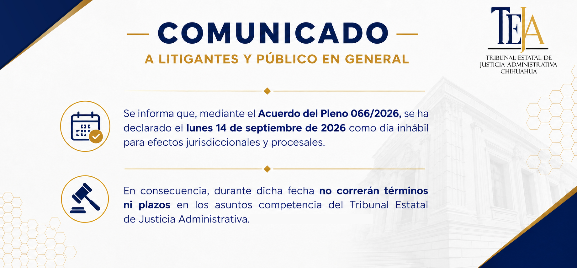 Comunicado 14 de septiembre 2026